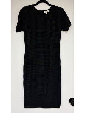 John + Jenn Black Perforated Laser Cut Bodycon Women’s Dress Sz Large